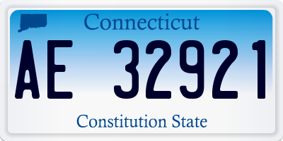 CT license plate AE32921