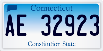 CT license plate AE32923
