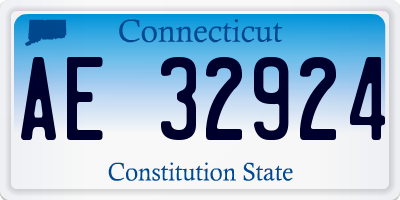 CT license plate AE32924