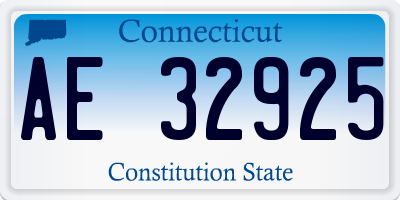 CT license plate AE32925