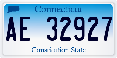 CT license plate AE32927