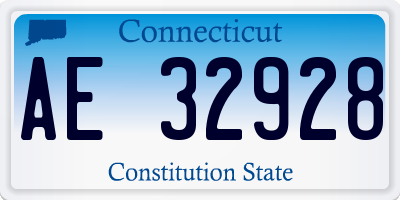 CT license plate AE32928