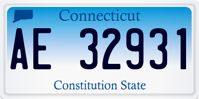CT license plate AE32931