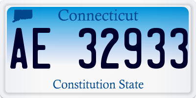 CT license plate AE32933