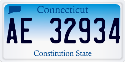 CT license plate AE32934