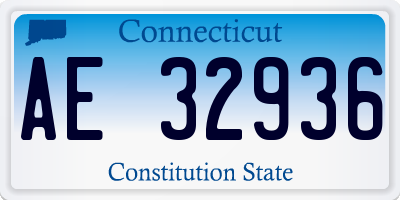 CT license plate AE32936