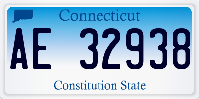 CT license plate AE32938
