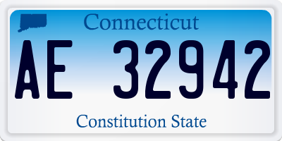CT license plate AE32942