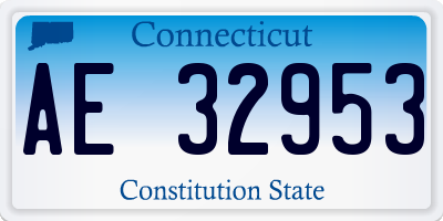 CT license plate AE32953