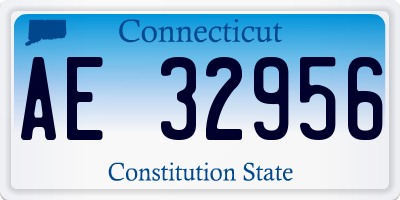 CT license plate AE32956