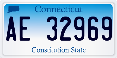 CT license plate AE32969