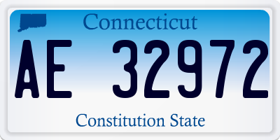 CT license plate AE32972