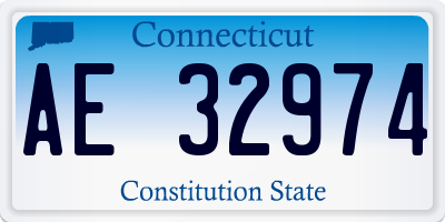 CT license plate AE32974