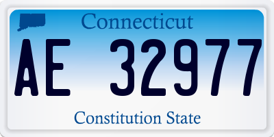 CT license plate AE32977