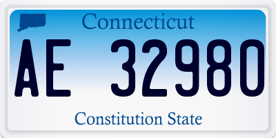 CT license plate AE32980