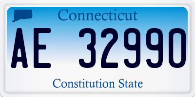 CT license plate AE32990