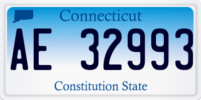 CT license plate AE32993