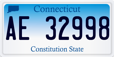 CT license plate AE32998