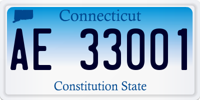 CT license plate AE33001
