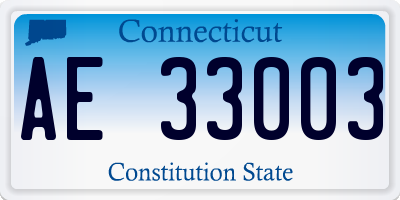 CT license plate AE33003