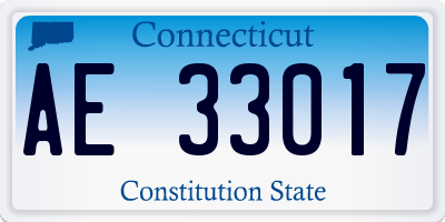 CT license plate AE33017