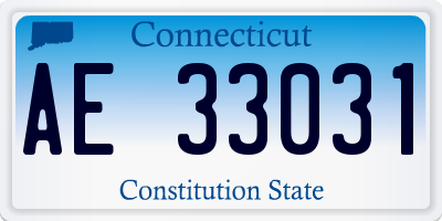 CT license plate AE33031