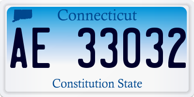CT license plate AE33032