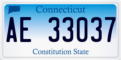 CT license plate AE33037