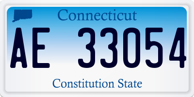 CT license plate AE33054