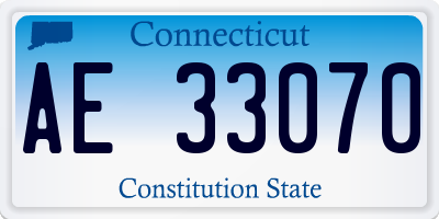 CT license plate AE33070