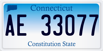 CT license plate AE33077