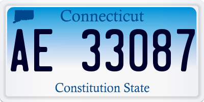 CT license plate AE33087