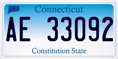 CT license plate AE33092