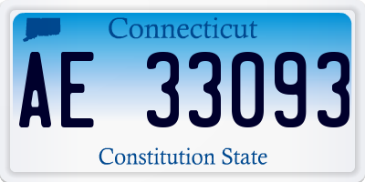 CT license plate AE33093