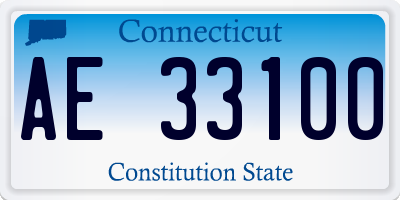 CT license plate AE33100