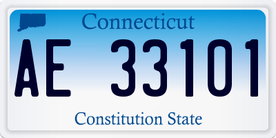 CT license plate AE33101