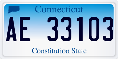 CT license plate AE33103