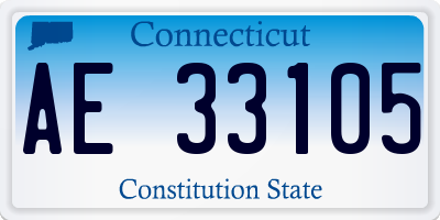 CT license plate AE33105