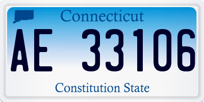 CT license plate AE33106