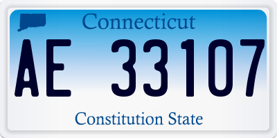 CT license plate AE33107