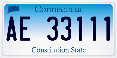 CT license plate AE33111