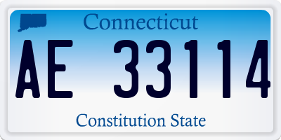 CT license plate AE33114