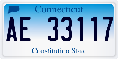 CT license plate AE33117