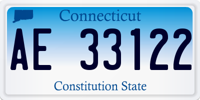 CT license plate AE33122