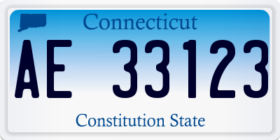CT license plate AE33123