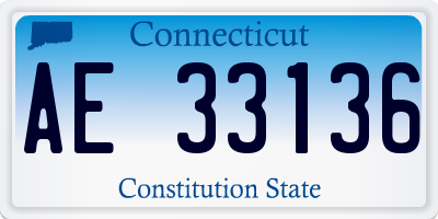 CT license plate AE33136