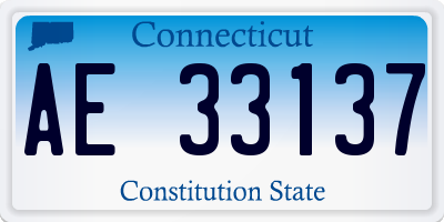 CT license plate AE33137