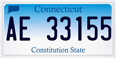 CT license plate AE33155