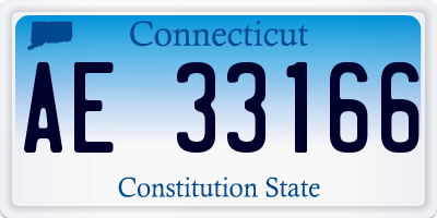 CT license plate AE33166