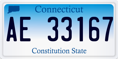 CT license plate AE33167